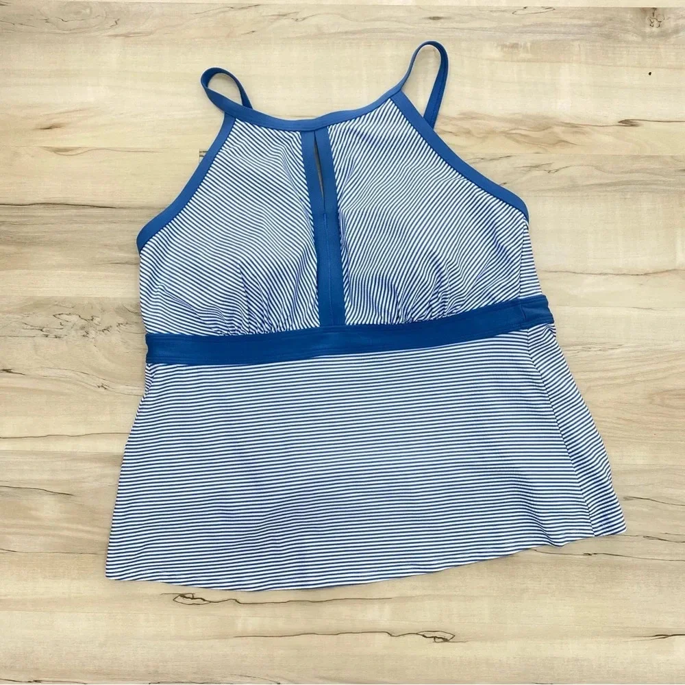 Lands end Keyhole high neck modest tankini top adjustable straps Sz 18 plus